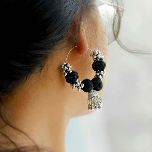 Ghungroo Thread Ball Earrings - The Earth Store - Fashion Accessories